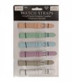 PASSR Sun Mixed Pastille Colour Calf Leather Watch Straps Regular card of 6 - Silver Buckle