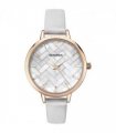 Sekonda Ladies White Marble Effect Dial with White Leather Strap Watch 2825