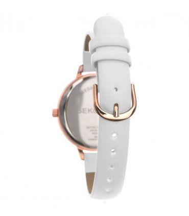 Sekonda Ladies White Marble Effect Dial with White Leather Strap Watch 2825