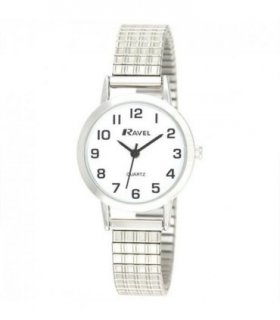 Ravel Womens Chrome/White Dial Watch R0201.01.2S