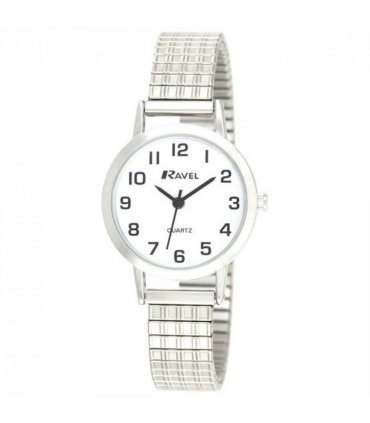 Ravel Womens Chrome/White Dial Watch R0201.01.2S
