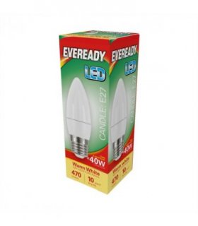 Eveready S13614 LED Candle Bulb 40w E27 (ES) 470lm 4.9W Warm White (Pack of 5)