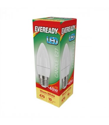 Eveready S13614 LED Candle Bulb 40w E27 (ES) 470lm 4.9W Warm White (Pack of 5)