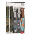 4002BVM PK5 BOYS VELCRO MILITARY CAMO WATCH STRAPS ASSTD COLOURS 14mm
