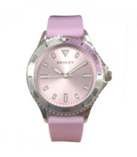 Henley Ladies Aluminium Top Ring Silicone Sports Watch Purple H06188.7