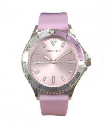 Henley Ladies Aluminium Top Ring Silicone Sports Watch Purple H06188.7
