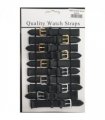 Leather Black Watch Straps Pk10 size 16mm 1005.05