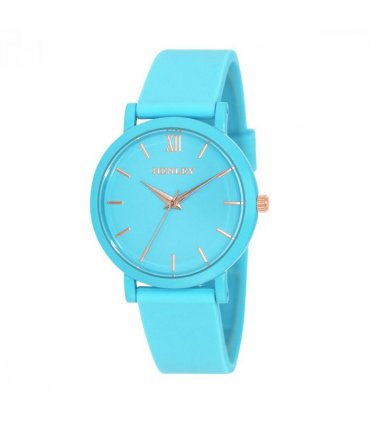 Henley Ladies Coloured Case Silicone Sports Watch Blue H06178.6