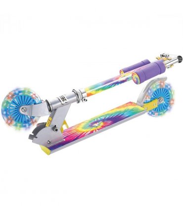 Ozbozz TIE DYE Scooter with Flashing Wheels, Rainbow  SV20890