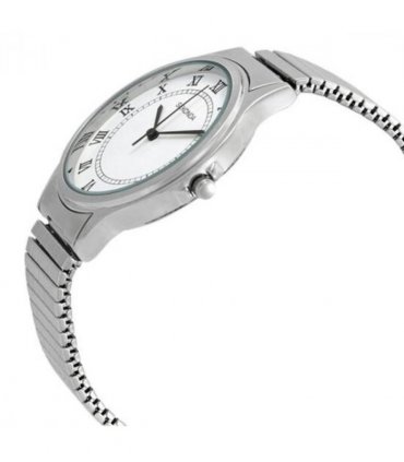 Sekonda Mens Basic White Dial with Silver Metal Expandable Bracelet Watch 3022b