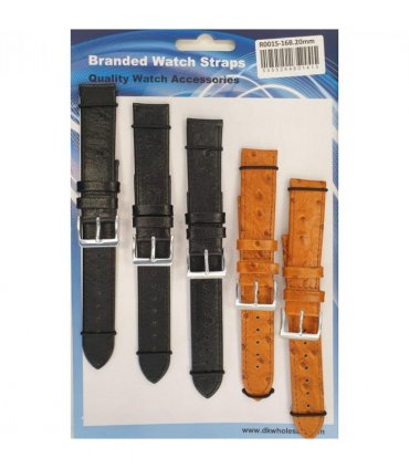 R001S-12B 12MM 5PK LEATHER WATCH STRAPS