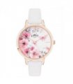 Limit Ladies Secret garden Pink & White Floral Dial White leather strap watch 60021