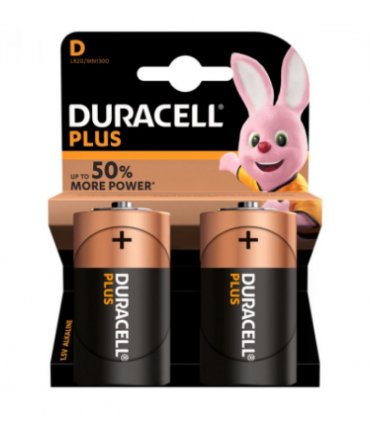 Duracell Plus MN1300+ D Size Alkaline Batteries 2 Per Card- Box of 10