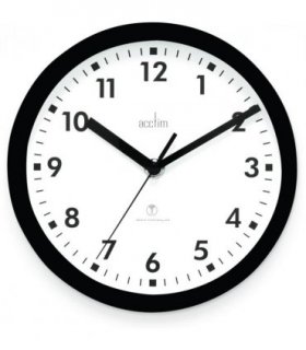 Acctim Nardo 20cm Radio Controlled Black Wall Clock 74663