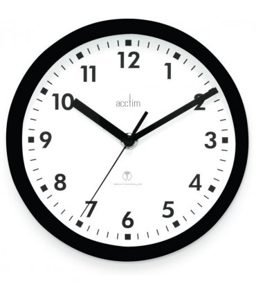 Acctim Nardo 20cm Radio Controlled Black Wall Clock 74663