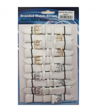 Leather White Watch Straps Pk10 Size 18mm 1005.02