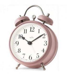 Acctim Shefford 12cm Dusty Rose Double Bell Alarm Clock 16380