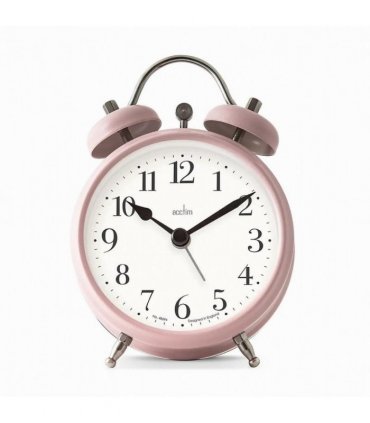 Acctim Shefford 12cm Dusty Rose Double Bell Alarm Clock 16380