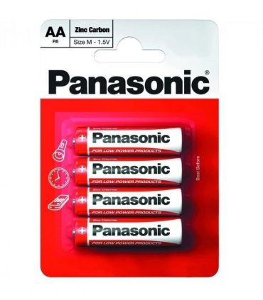 Panasonic AA Zinc Batteries 4 Per Card- Box of 12