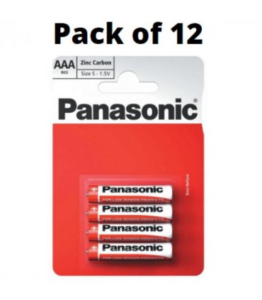 Panasonic AAA Zinc Batteries 4 Per Card- Box of 12