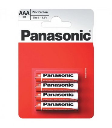 Panasonic AAA Zinc Batteries 4 Per Card- Box of 12