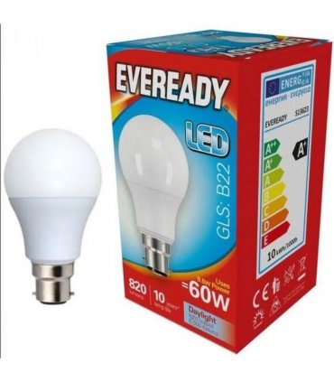 Eveready GLS LED BC 60W Day Light Bulb Pk of 5