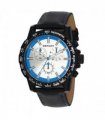 Henley Mens Satin Black Sports Coloured Stitch Multi Eye Watch Blue H03015.16