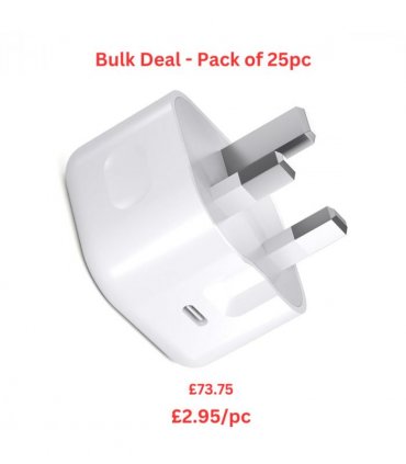 Ven-Dens 20w Type C Travel Wall Plug Fast Charging Power Adapter Bulk Pack 25PC