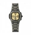 NY LONDON GENTS BLING WATCH PI-7644 GOLD/BLK