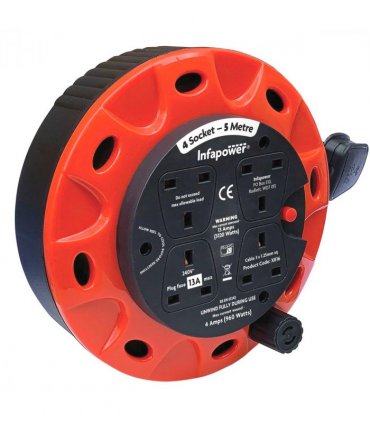 Infapower 4 Socket 13 Amp 5m Drum