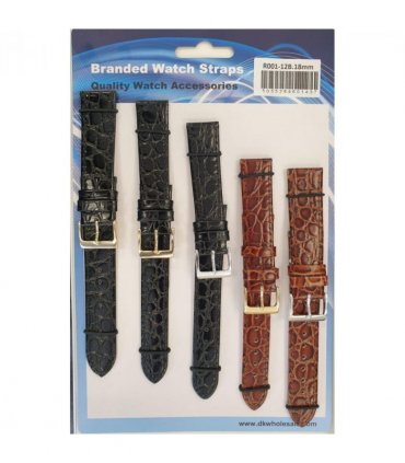 R001-12B 12MM 5PK LEATHER WATCH STRAPS