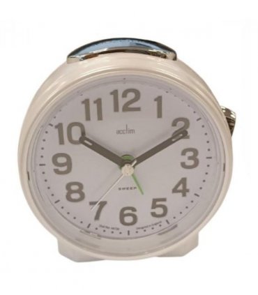 Acctim Eden Non Ticking Sweep Crescendo Alarm Clock in White - 16522