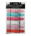 SUNSR Sun Mixed Colour Calf Leather Watch Straps Regular card of 6 - Silver Buckle