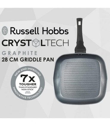 Russell Hobbs Crystaltech Graphite Non-Stick Griddle Pan- 28 cm