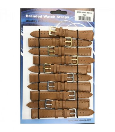 Leather Brown Tan Extra Long Watch Straps Pk10 24mm 1003