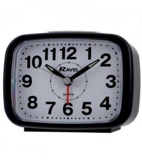 Ravel Rectangular Quartz Black Alarm Clock RC008.03