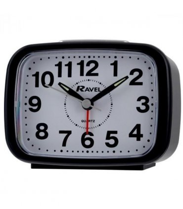 Ravel Rectangular Quartz Black Alarm Clock RC008.03
