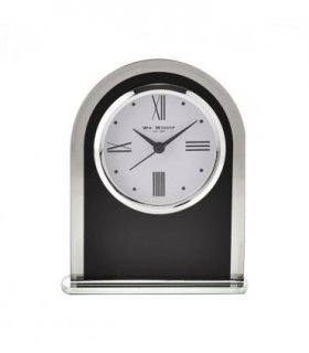 Wm.Widdop Black & Clear Arched Mantel Clock