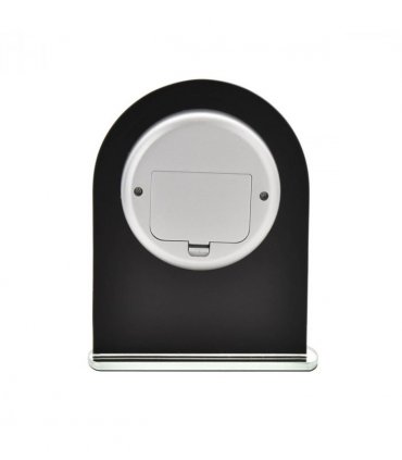 Wm.Widdop Black & Clear Arched Mantel Clock