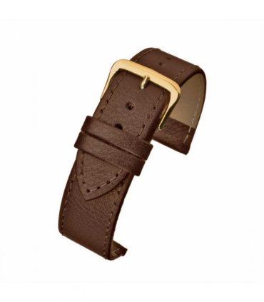 Dark Brown Buffalo Grain Leather Watch Strap 34mm