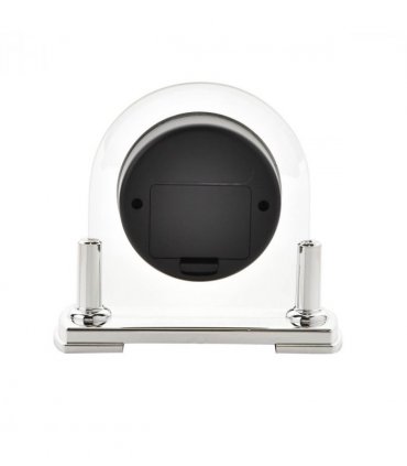 Wm.Widdop Glass Mantel Clock Silver Bezel & Stand