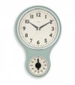 Acctim Kitchen Time 20cm Timer Quartz Retro Style Domed Glass Lens Sage Wall Clock 21598