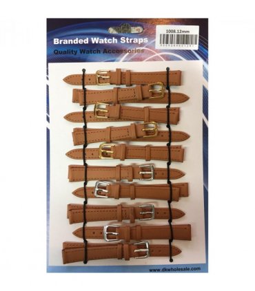 Leather Brown Tan Watch Straps Pk10 8mm 1008