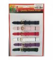 Leather Extra Long Watch Straps Pk6 Assorted colours 1055C.18mm
