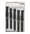 2004 5PK BLACK PU WATCH STRAPS 18mm