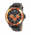Henley Mens Polished Gun Sports Coloured Stitch Multi Eye Watch Gun/Orange H03014.8