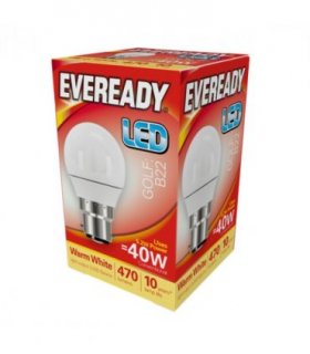 Eveready S13602  LED Golf Bulb 40w B22 (BC) Warm White (Pack of 5)