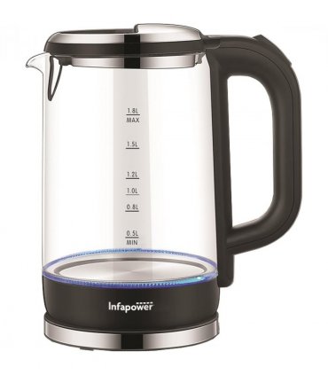 Infapower Glass 1800w 1.7L 360° Cordless Kettle- X507