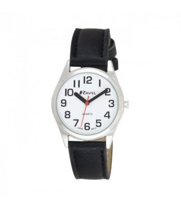 Ravel Mens Classic Strap Watch Black / Silver Watch R0125.01.1