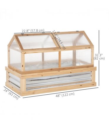 Raised Garden Flower Bed Kit with Greenhouse